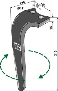 Kreiseleggenzinken 310mm, rechts