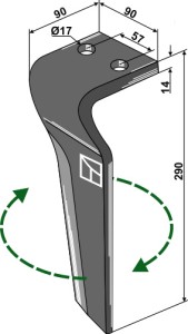 Kreiseleggenzinken 290mm, rechts