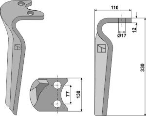 Kreiseleggenzinken 330mm, rechts