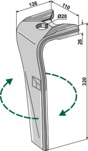 Kreiseleggenzinken 320mm, rechts