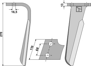 Kreiseleggenzinken 270mm, rechts