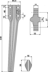 Kreiseleggenzinken 330mm, rechts