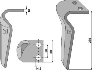 Kreiseleggenzinken 260mm, rechts