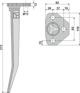 Rütteleggenzinken 313mm