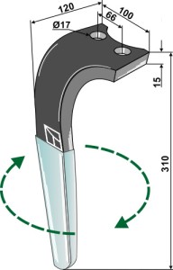 Kreiseleggenzinken (DURAFACE) 310mm, rechts