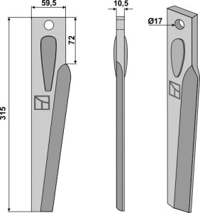 Kreiseleggenzinken 315mm, links