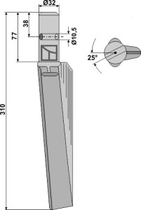 Kreiseleggenzinken 310mm, rechts