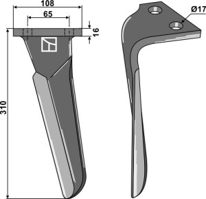 Kreiseleggenzinken 310mm, links
