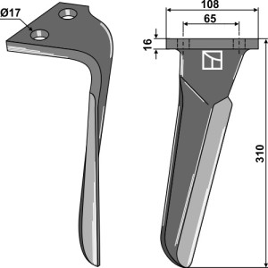 Kreiseleggenzinken 310mm, rechts