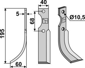 Freesmes 195x40mm, links