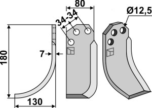 Freesmes 180x80mm, links