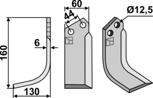 Freesmes 160x60mm, links
