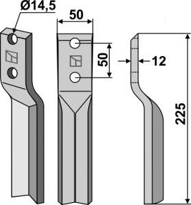 Dent rotative 225x50mm