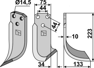 Freesmes 223x75mm, rechts