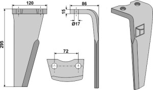 Kreiseleggenzinken 295mm, rechts