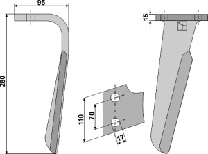 Kreiseleggenzinken 280mm, rechts