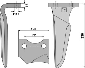 Kreiseleggenzinken 330mm, rechts