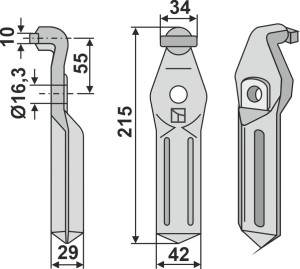 Rotorzinken 215x42mm