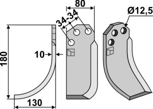 Freesmes 180x80mm, links