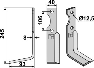 Freesmes 245x40mm, links