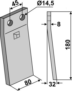 Rotortanden 180x80mm