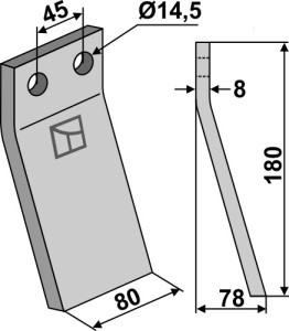 Rotortanden 180x80mm