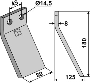 Rotortanden 180x80mm