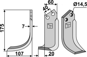 Freesmes 175x60mm, links