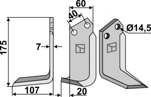 Freesmes 175x60mm, links