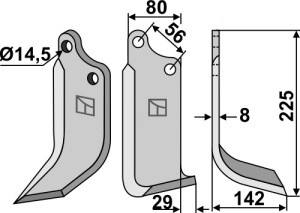 Freesmes 225x80mm, rechts