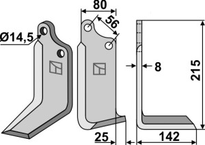 Freesmes 215x80mm, rechts
