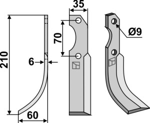 Freesmes 210x35mm, links
