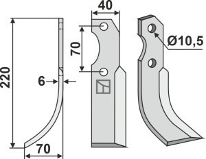 Freesmes 220x40mm, links