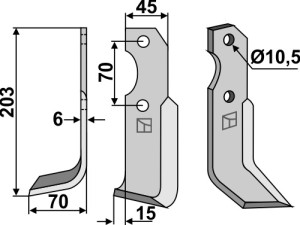 Freesmes 203x45mm, links