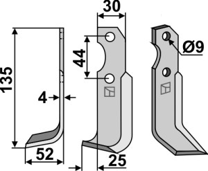 Freesmes 135x30mm, links