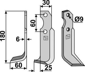 Freesmes 180x30mm, links