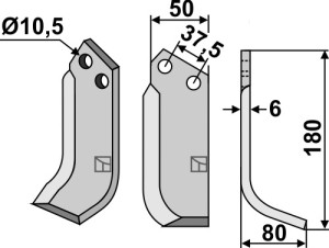 Freesmes 180x50mm, rechts