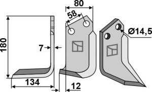 Freesmes 180x80mm, links