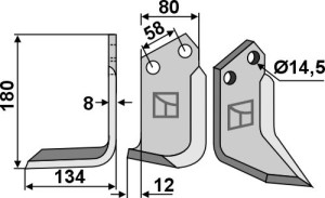 Freesmes 180x80mm, links