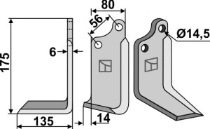 Freesmes 175x80mm, links