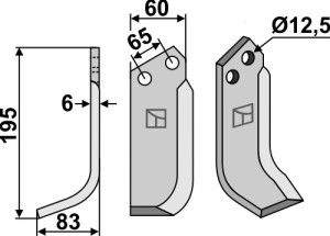 Freesmes 195x60mm, links