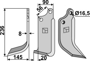 Freesmes 236x90mm, links