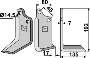 Freesmes 192x80mm, rechts