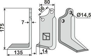 Freesmes 175x80mm, links