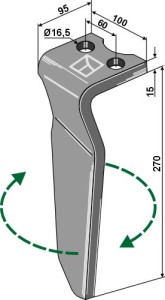 Kreiseleggenzinken 270mm, rechts