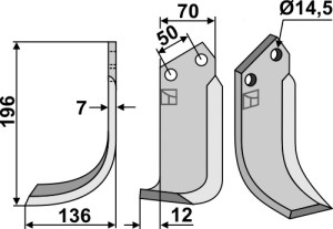 Freesmes 196x70mm, links