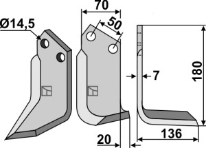 Freesmes 180x70mm, rechts