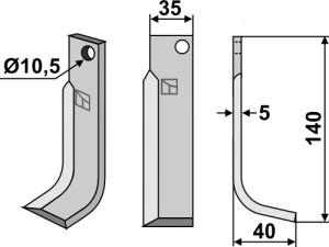 Freesmes 140x35mm, rechts