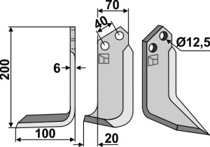 Freesmes 200x70mm, links