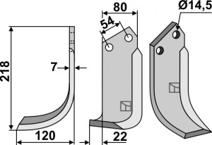 Freesmes 218x80mm, links